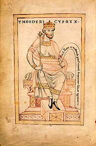 Theodoricus Rex, nach einer Handschrift des 12. Jahrhunderts