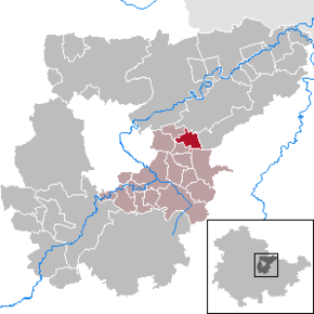 Poziția Kapellendorf pe harta districtului Weimarer Land