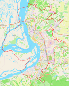 Mapa konturowa Chabarowka, w centrum znajduje się punkt z opisem „Chabarowsk”