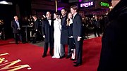 With Hugh Jackman, Russell Crowe and Eddie Redmayne at the World Premiere of Tom Hooper's Les Misérables (22 February 2013)