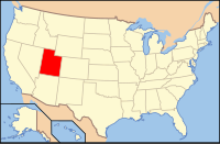 Розташування штату Юта на мапі США