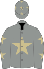 Grey, beige star, grey sleeves, beige stars and stars on cap