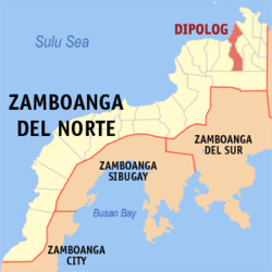 Peta Zamboanga Utara dengan Dipolog dipaparkan