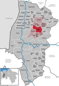 Poziția Sögel pe harta districtului Emsland