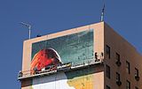 Sign painting in LA, CA, USA