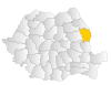 Map of Romania highlighting Vaslui County