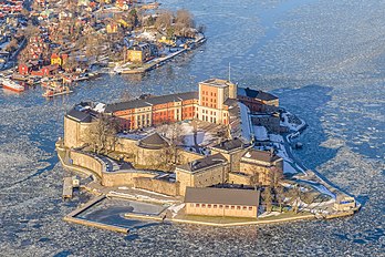 Le château de Vaxholm, construit en 1544 par le roi de Suède Gustave Vasa. (définition réelle 3 416 × 2 280)