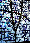 Detail of the stained glass in Montjuïc Center (1981), color glass and concrete, Girona.