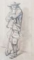 Homme de Pont-Aven (dessin anonyme, manoir de Kerazan à Loctudy, fondation Astor)