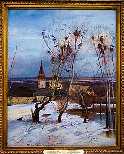 Les freux sont de retour, huile sur toile d'Alekseï Savrassov (1871, galerie Tretiakov). (définition réelle 2 693 × 3 336)