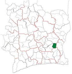 Location in Ivory Coast. Arrah Department has retained the same boundaries since its creation in 2009.