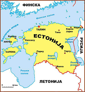 Мапа Естоније