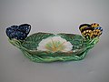 Trinket dish, coloured glazes, c. 1874, spectacularly Naturalistic in style