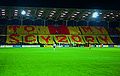 Fans im Stadion bei einer Choreografie im Januar 2007