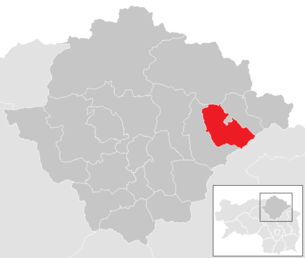 Lage der Gemeinde Langenwang im Bezirk Bruck-Mürzzuschlag (anklickbare Karte)