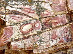 Liesegang rings - Formación La-Serrona - Barrios de Luna, León, Spain.jpg