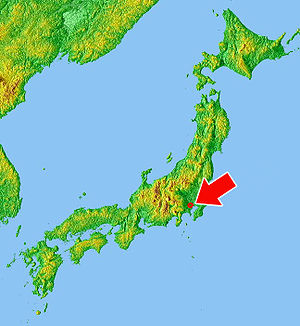 Location of Tokyo in Japan