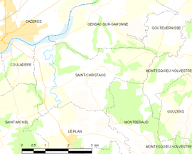 Mapa obce Saint-Christaud