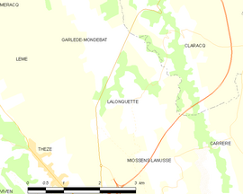 Mapa obce Lalonquette