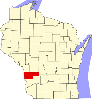 Map of Wisconsin highlighting Vernon County