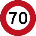 (R1-1) 70 km/h speed limit (Used until 2016)