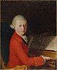 A portrait of Wolfgang Amadeus Mozart, aged 14, in Verona