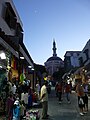 Sokratesstraße mit Süleimann-Moschee im Hintergrund