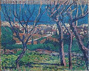 Rade de Bastia à travers les arbres (oil on canvas, 1913).