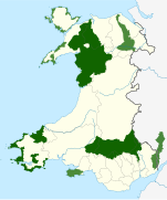 Wales National Parks and AONBs (coloured differently)