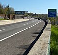 L'autoroute A9 à son passage sur le viaduc de la Chocolatière