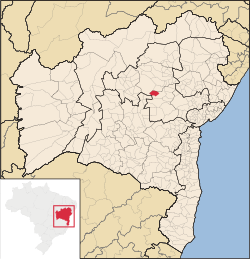 Localização de Tapiramutá na Bahia