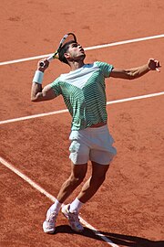 Carlos Alcaraz, campeón individual masculino de 2024. Fue su tercer título de Grand Slam y el primero en el Abierto de Francia.