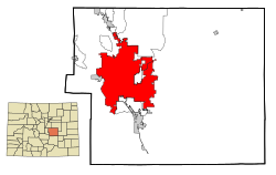 Letak Coloradi Springs di County El Paso dan Colorado