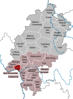 Läget för Wiesbaden i Regierungsbezirk Darmstadt, Hessen