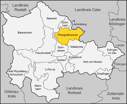 Elhelyezkedése Baden-Württemberg térképén