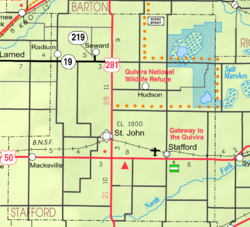 KDOT map of Stafford County (legend)