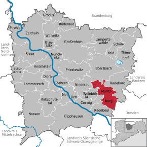 Poziția localității Moritzburg