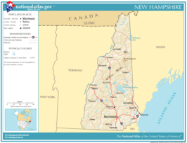 Kaart van State of New Hampshire