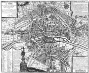 تطور المدينة من 1589 إلى 1643، سابع من ثمانية الخرائط الزمنية لباريس من الشرطة في نيكولا دي لا ماري. (بي إن إف غاليكا).