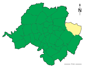 Lage des Stadtteils Chemnitz-Euba in Chemnitz (anklickbare Karte)