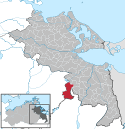 施特拉斯堡在前波美拉尼亚-格赖夫斯瓦尔德县的位置