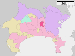 Location of Ayase in Kanagawa Prefecture