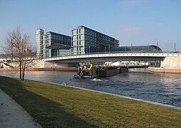 Spree z Berlin Hauptbahnhof in vhodom v kanal