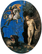 Giuseppe Cesari Perseus rettet Andromeda; Öl auf Lapislazuli