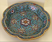 Qing dynasty cloisonné dish