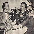 L to R: Eddie Condon, Kirk Douglas, and George Brunis, 1950