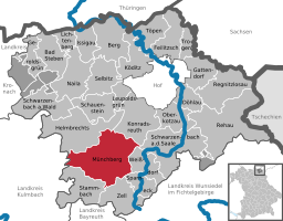 Läget för Münchberg i Landkreis Hof