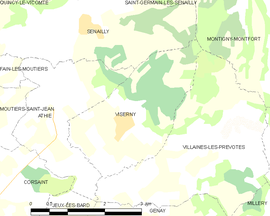 Mapa obce Viserny