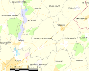 Poziția localității Ovillers-la-Boisselle