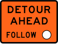 (TW-21) Detour ahead - follow circle symbol